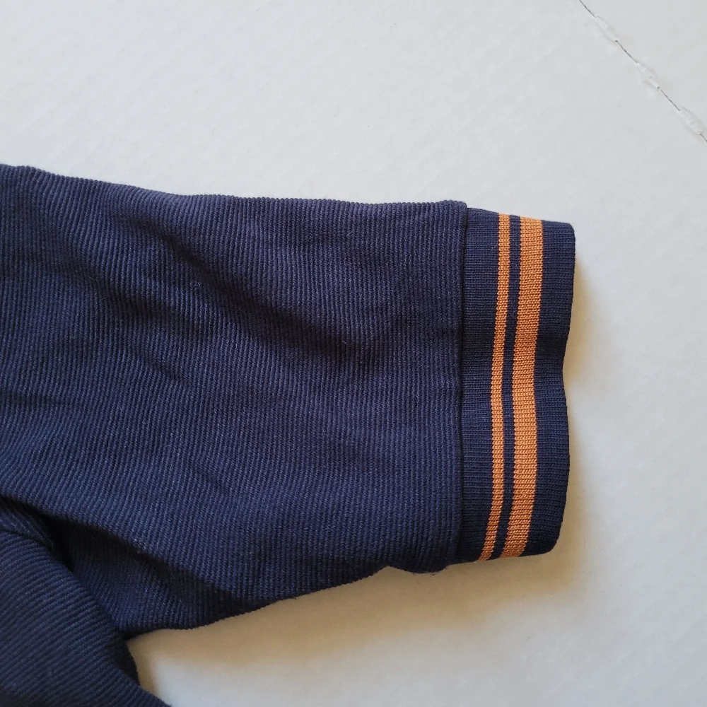 Mango golf shirt pull over top short sleeve dark blue preppy sporty size XS - Picture 14 of 15
